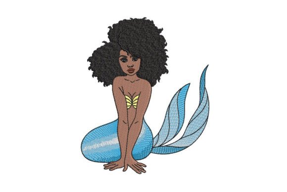 Black Mermaid Afro Girl Embroidery Review